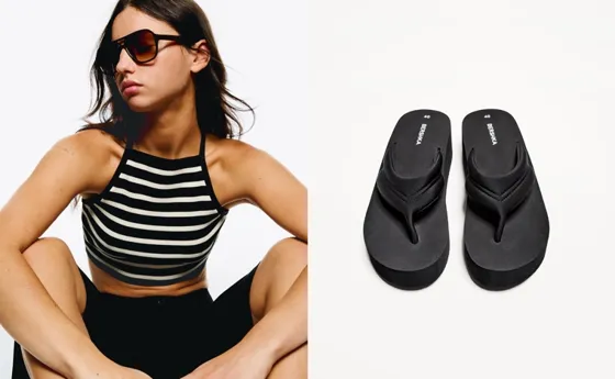 Стеганые шлепанцы на платформе