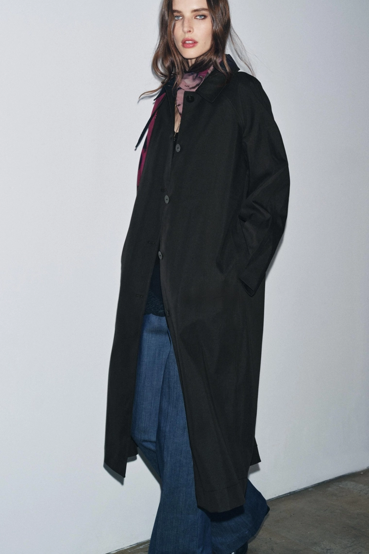 ZW COLLECTION LONG BUTTON-UP TRENCH COAT