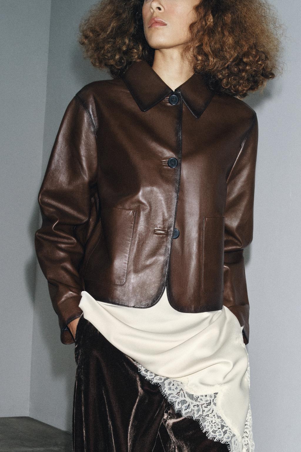 МИНИМАЛИСТИЧНАЯ КОЖАНАЯ КУРТКА ZW COLLECTION LIMITED EDITION