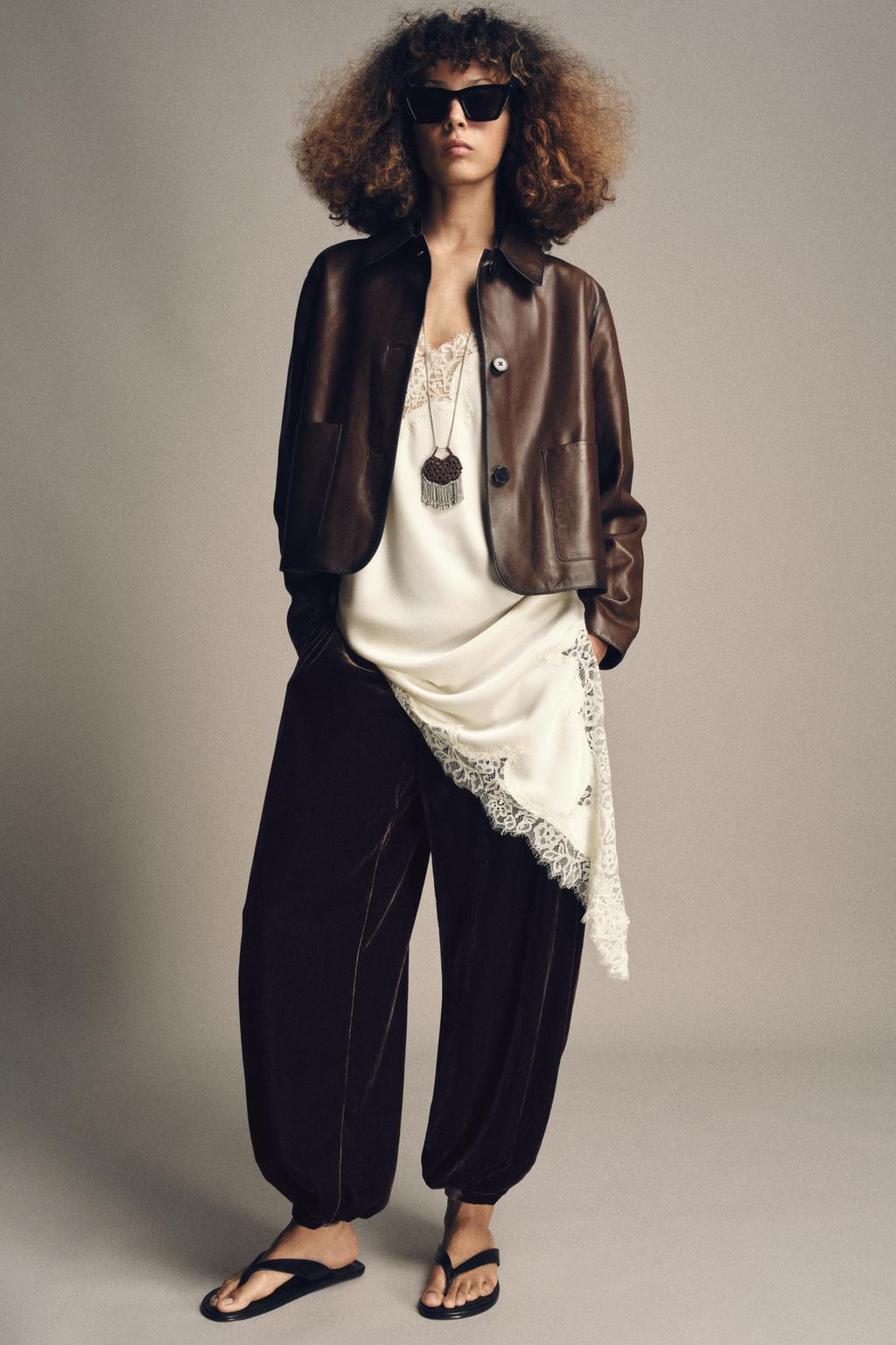 МИНИМАЛИСТИЧНАЯ КОЖАНАЯ КУРТКА ZW COLLECTION LIMITED EDITION