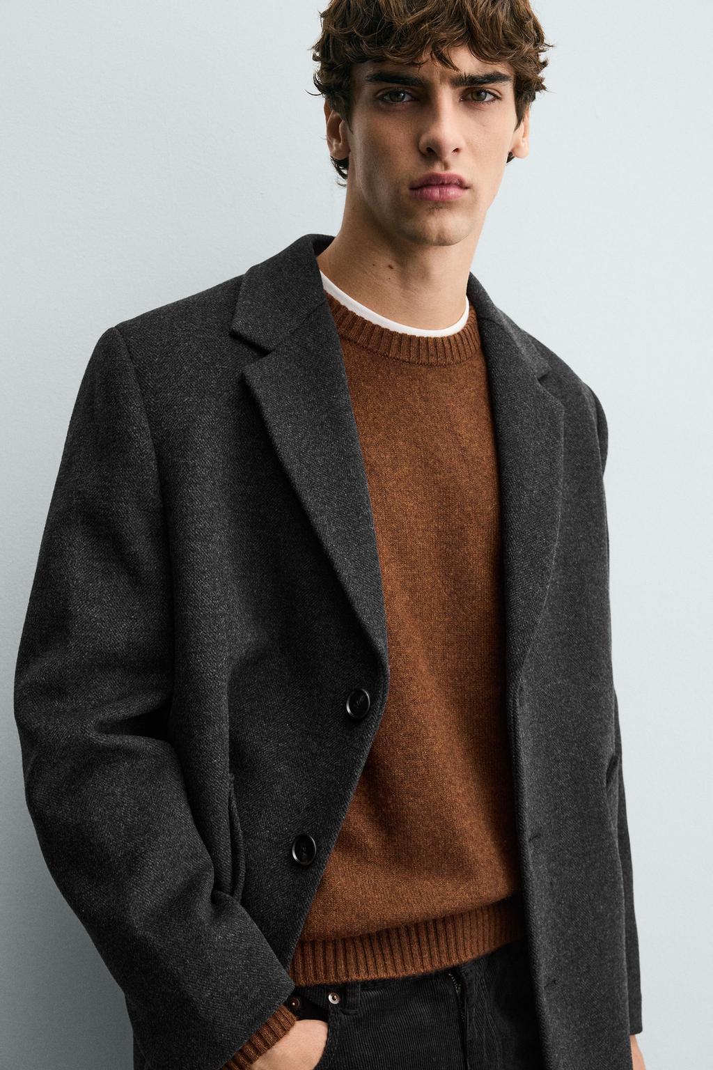 ПАЛЬТО REGULAR FIT ИЗ СМЕСОВОЙ ШЕРСТИ