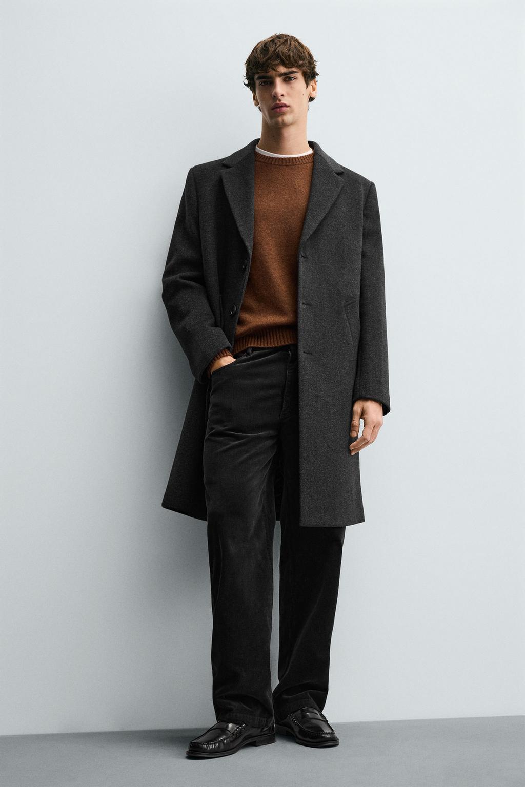 ПАЛЬТО REGULAR FIT ИЗ СМЕСОВОЙ ШЕРСТИ