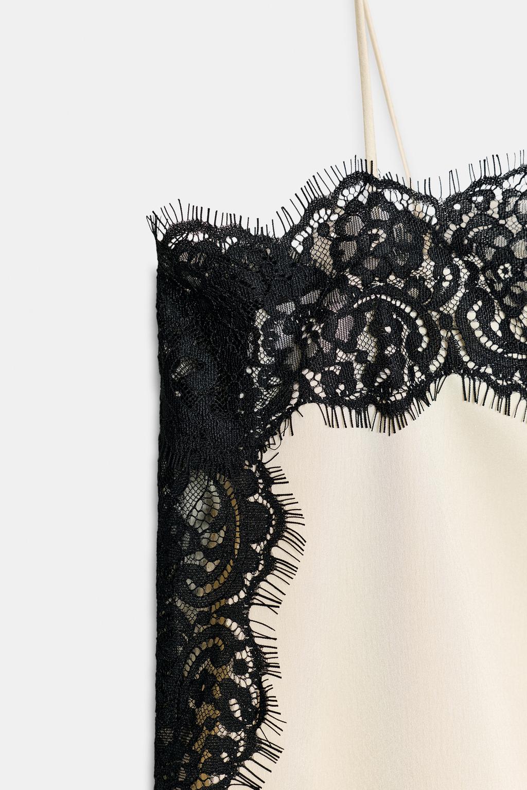 АТЛАСНЫЙ ТОП С КРУЖЕВОМ — ZW COLLECTION