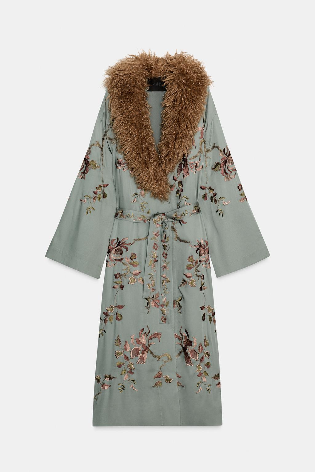 КИМОНО С ВОРОТНИКОМ ИЗ ИСКУССТВЕННОГО МЕХА — ZW COLLECTION LIMITED EDITION