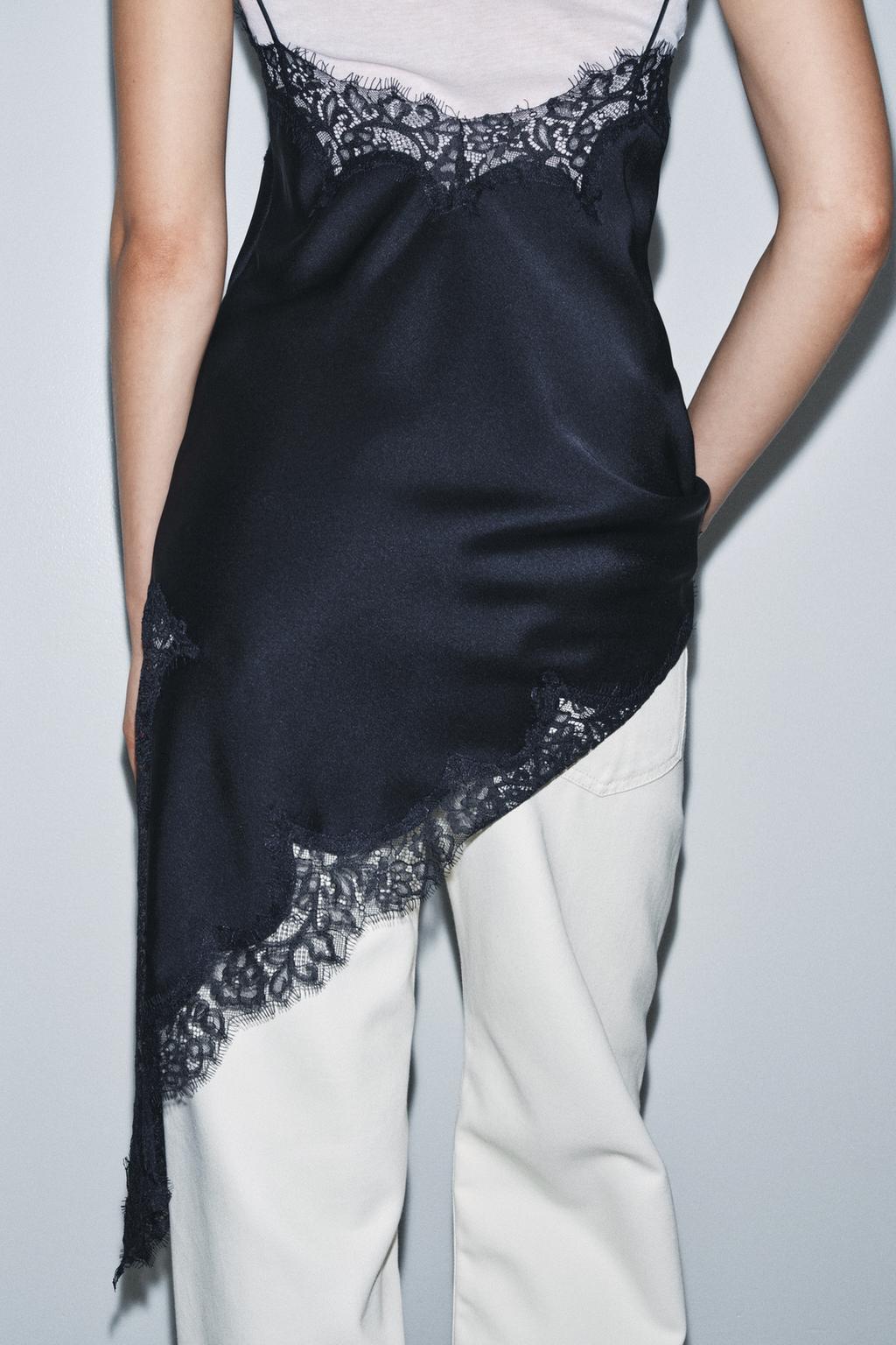 ПЛАТЬЕ АСИММЕТРИЧНОГО КРОЯ С КРУЖЕВОМ — ZW COLLECTION