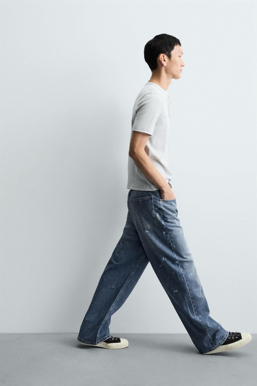 ДЖИНСЫ BAGGY FIT С ЭФФЕКТОМ БРЫЗГ