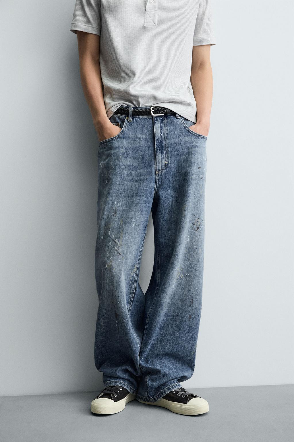 ДЖИНСЫ BAGGY FIT С ЭФФЕКТОМ БРЫЗГ