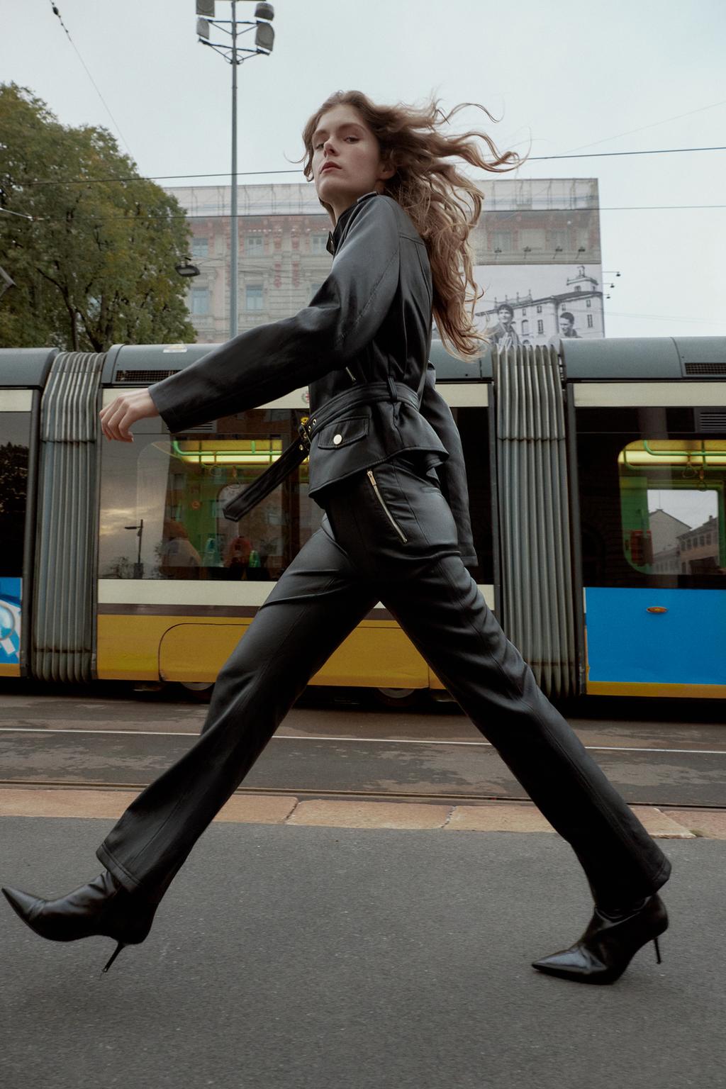 БРЮКИ FLARE ИЗ ИСКУССТВЕННОЙ КОЖИ