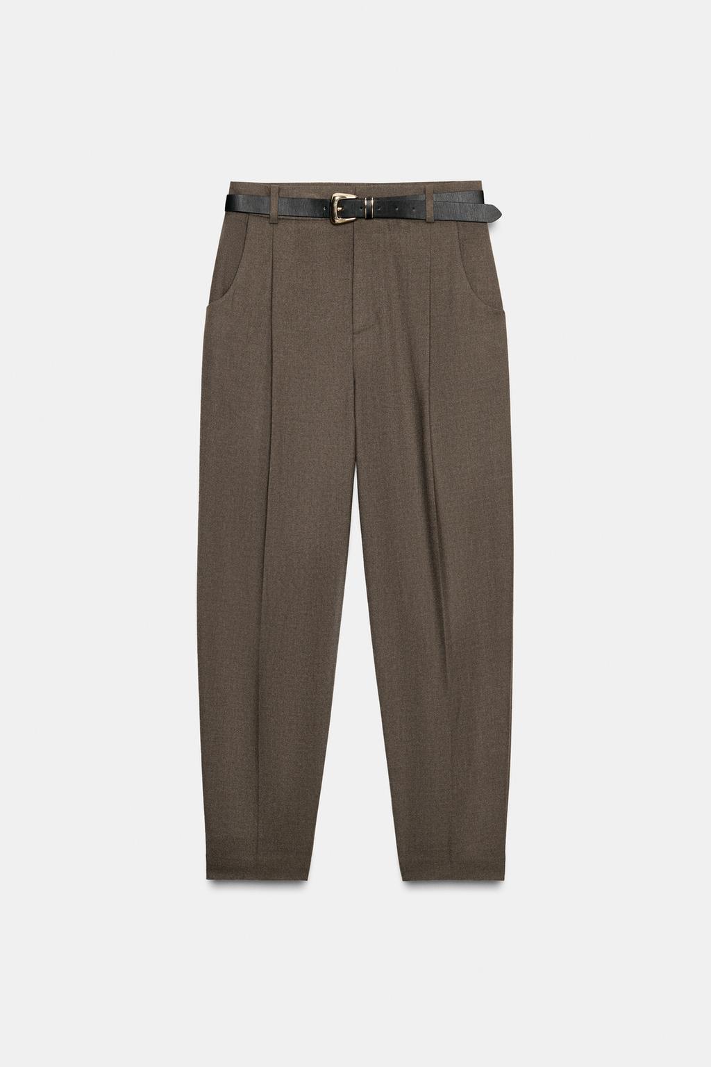 БРЮКИ С ЗАЩИПАМИ И РЕМНЕМ