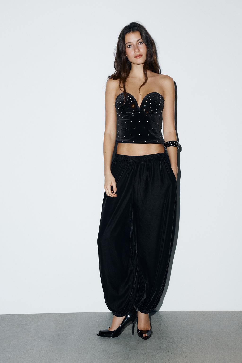 БАРХАТНЫЙ ТОП С БЛЕСТКАМИ