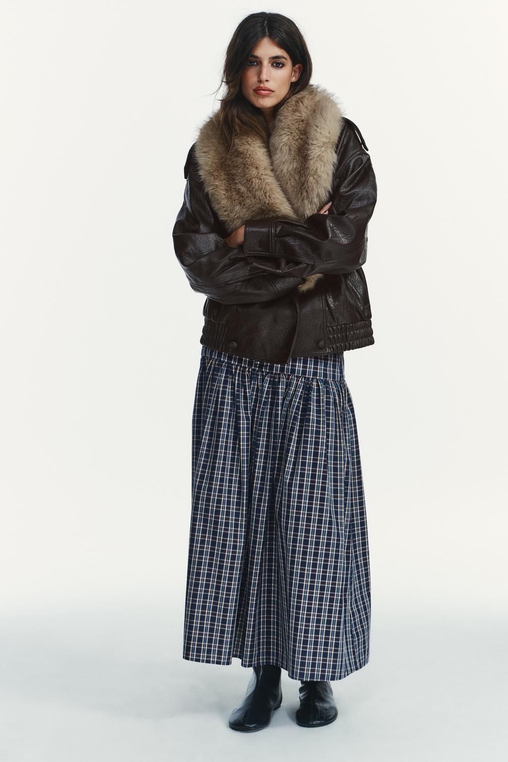 КУРТКА ИЗ ИСКУССТВЕННОЙ КОЖИ СО СЪЕМНЫМ ВОРОТНИКОМ