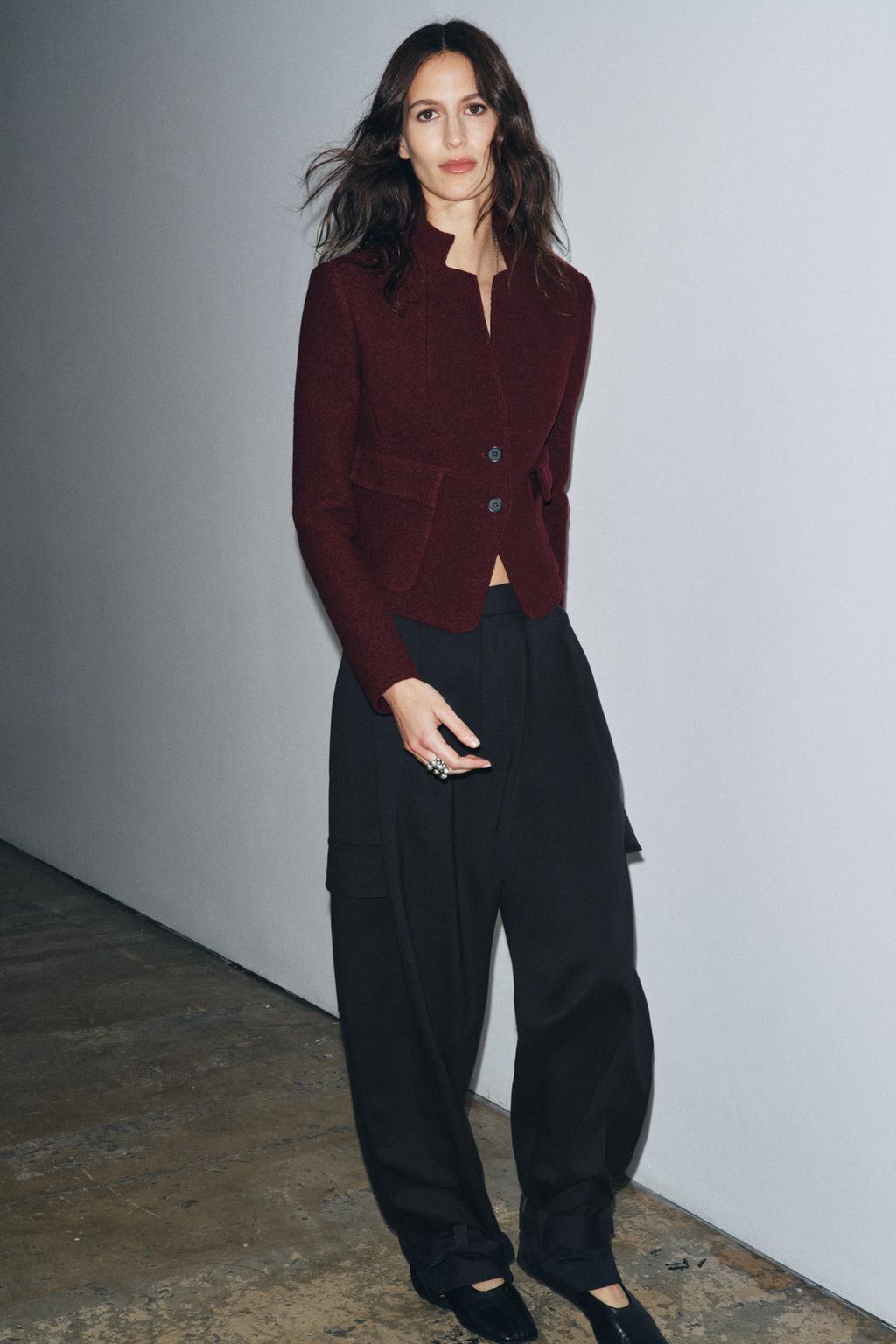 ПРИТАЛЕННАЯ БУКЛИРОВАННАЯ КУРТКА ИЗ ШЕРСТИ — ZW COLLECTION