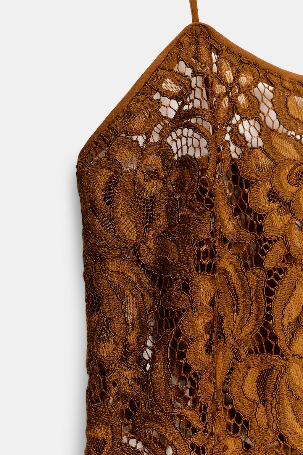 КРУЖЕВНОЙ ТОП НА БРЕТЕЛЯХ — ZW COLLECTION LIMITED EDITION