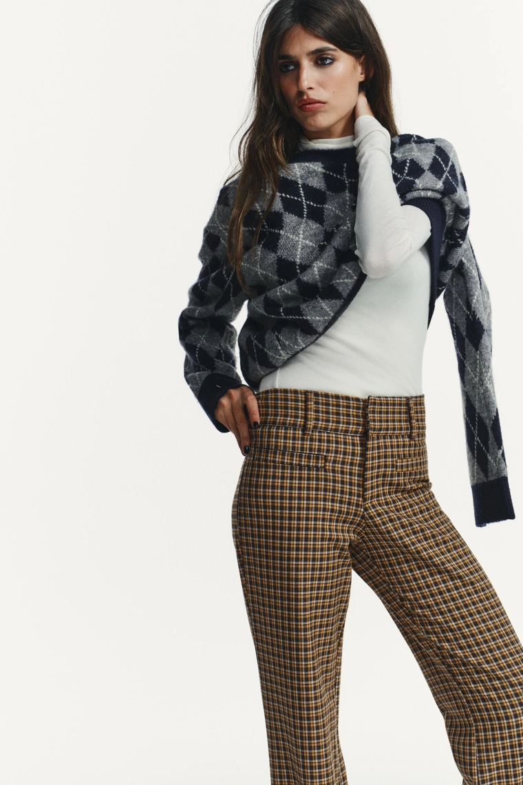 РАСКЛЕШЕННЫЕ БРЮКИ В КЛЕТКУ