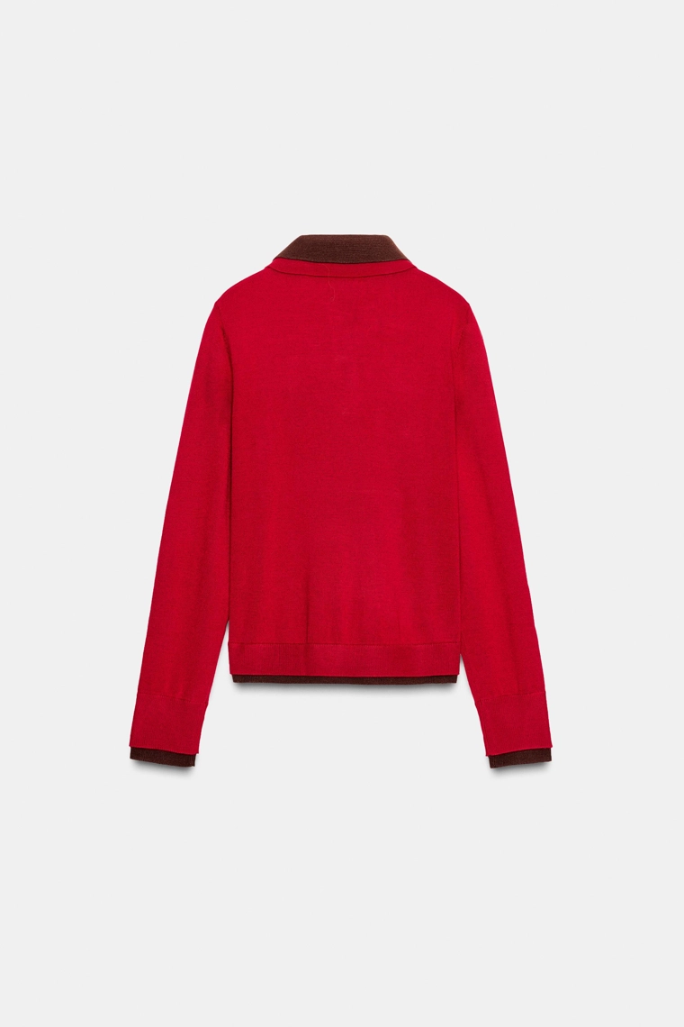 КОМБИНИРОВАННЫЙ СВИТЕР ПОЛО