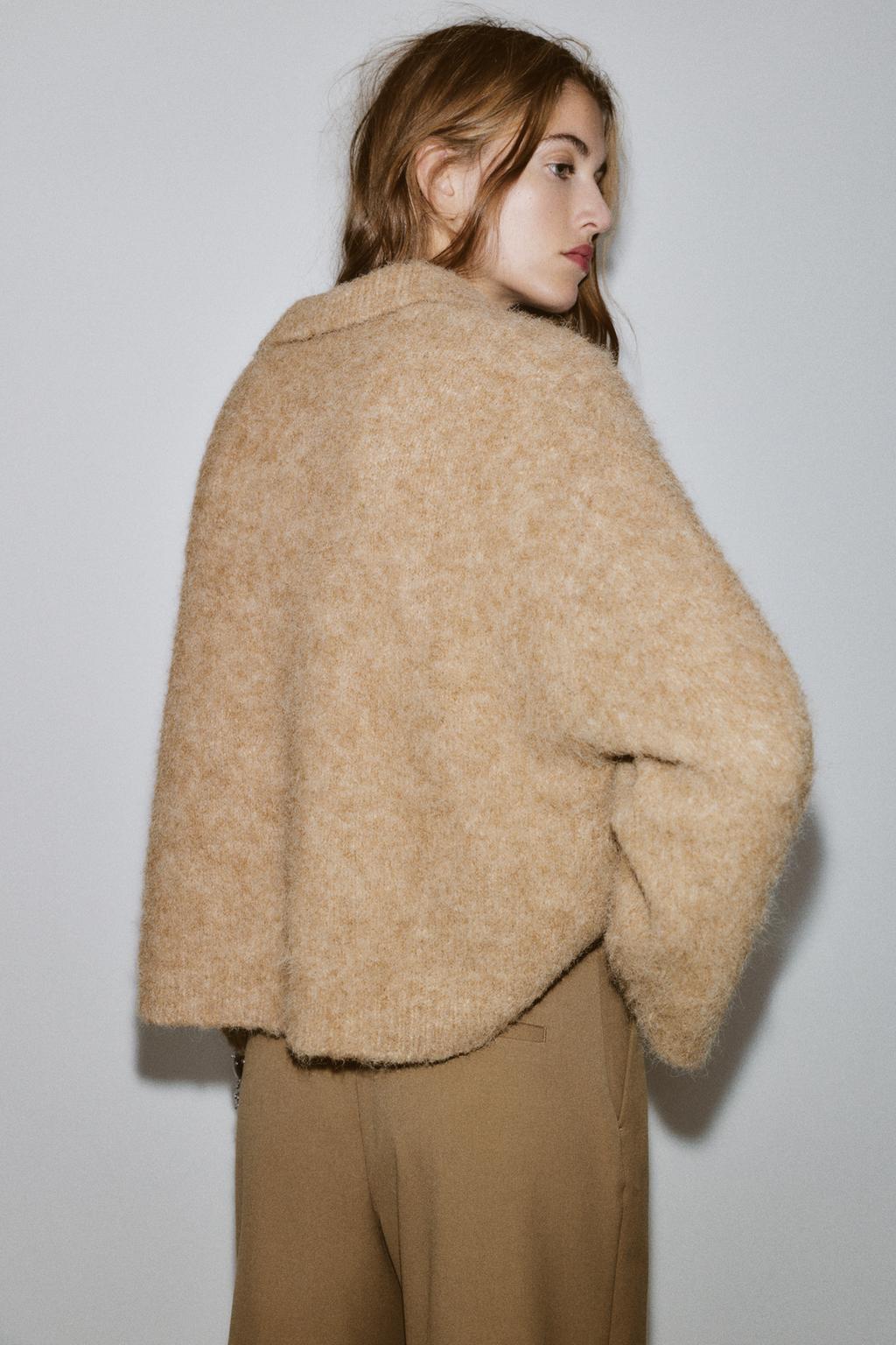 СВИТЕР ПОЛО ИЗ ВОРСИСТОГО ТРИКОТАЖА