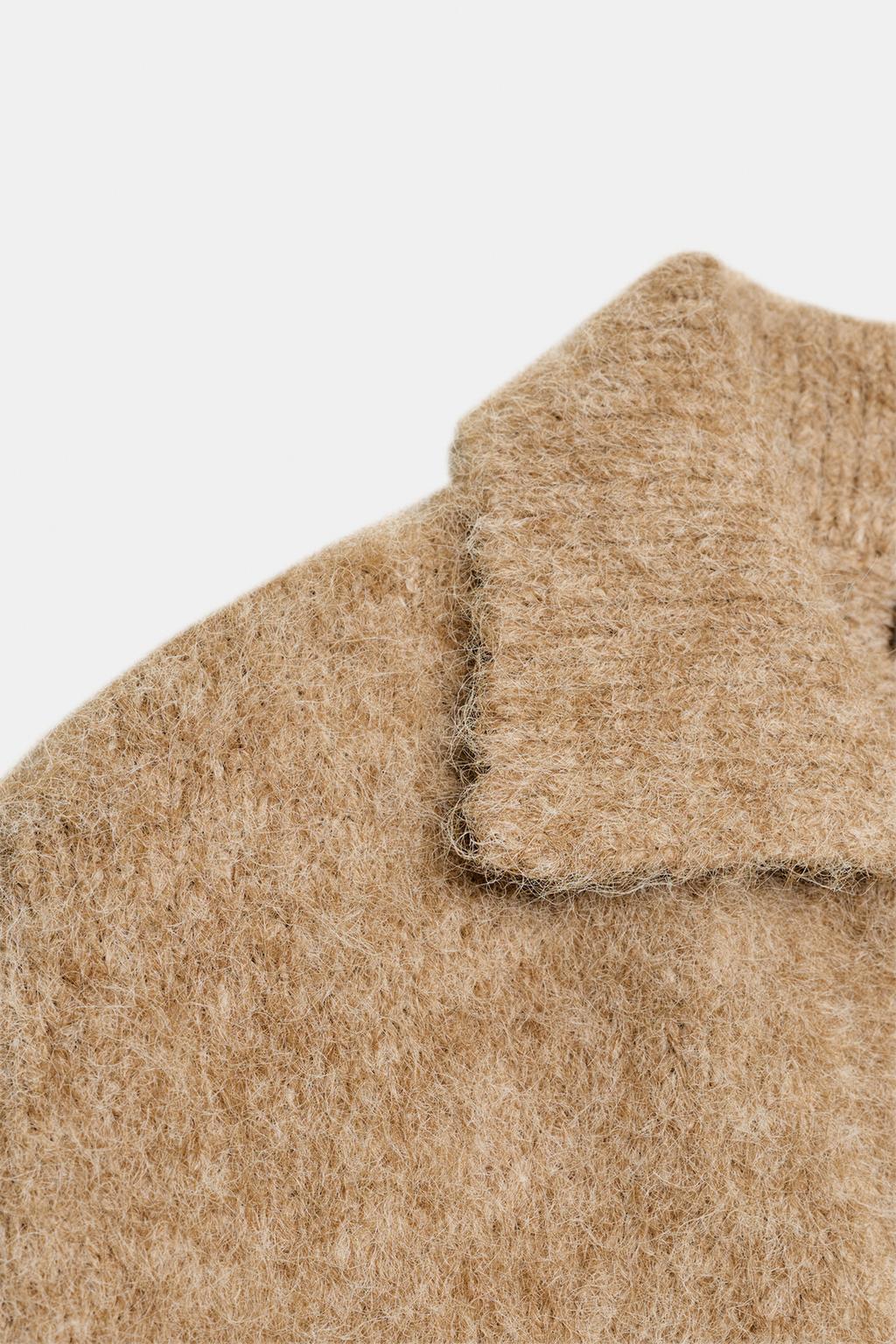 СВИТЕР ПОЛО ИЗ ВОРСИСТОГО ТРИКОТАЖА