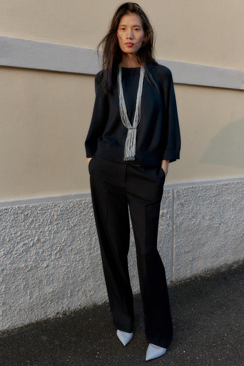 ДЖЕМПЕР ИЗ ТРИКОТАЖА С ШИРОКИМИ РУКАВАМИ