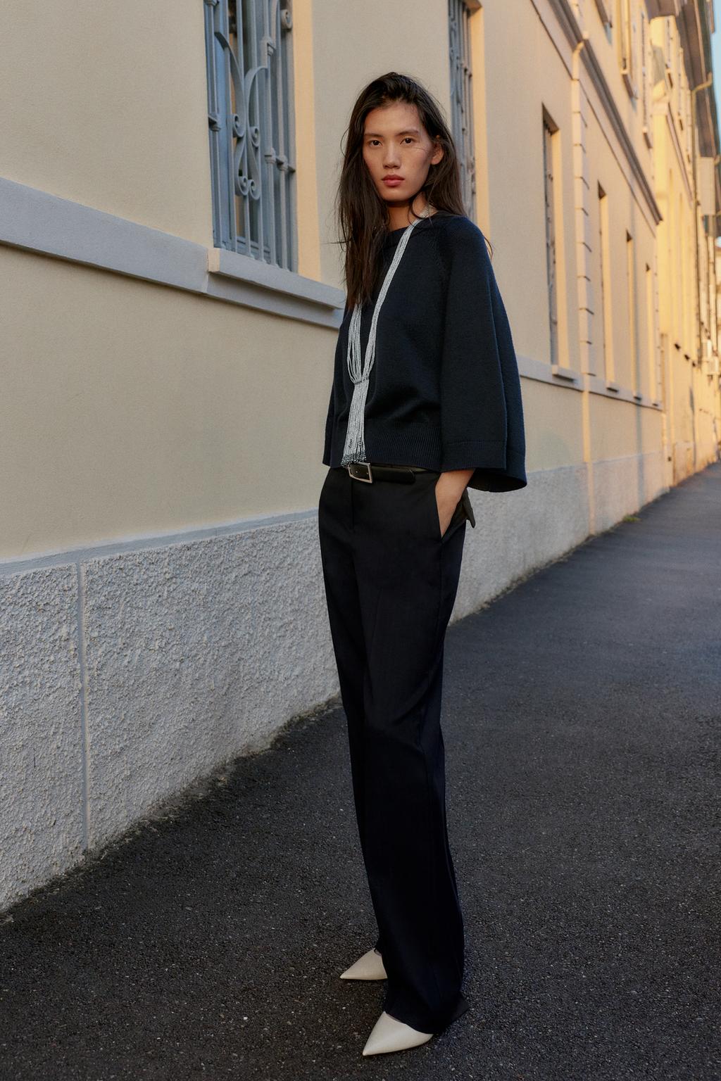 ДЖЕМПЕР ИЗ ТРИКОТАЖА С ШИРОКИМИ РУКАВАМИ