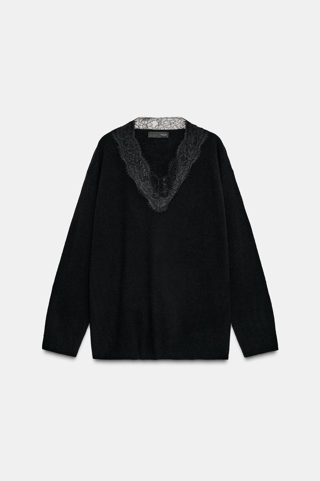 ДЖЕМПЕР С КРУЖЕВНОЙ ОТДЕЛКОЙ