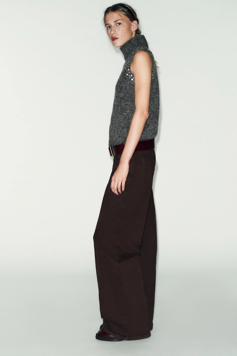 ТОП ИЗ ШЕРСТИ С БУСИНАМИ И СТРАЗАМИ