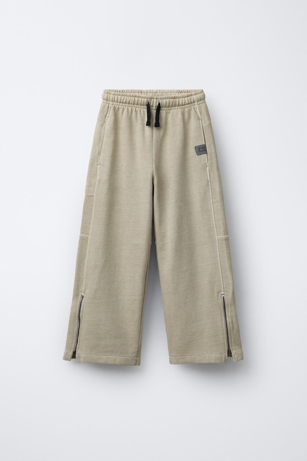 ШИРОКИЕ БРЮКИ ИЗ ФЛИСА, ОКРАШЕННЫЕ В ГОТОВОМ ИЗДЕЛИИ