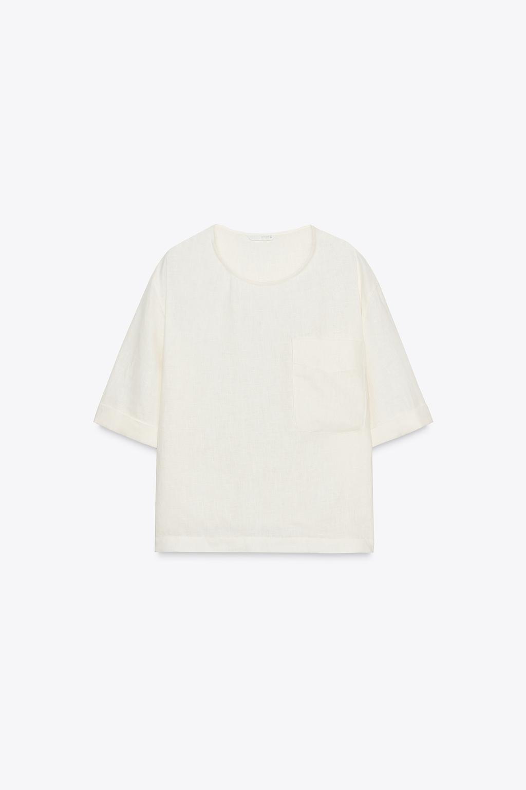 ТОП ИЗ ЛЬНА С КОРОТКИМИ РУКАВАМИ ZW COLLECTION