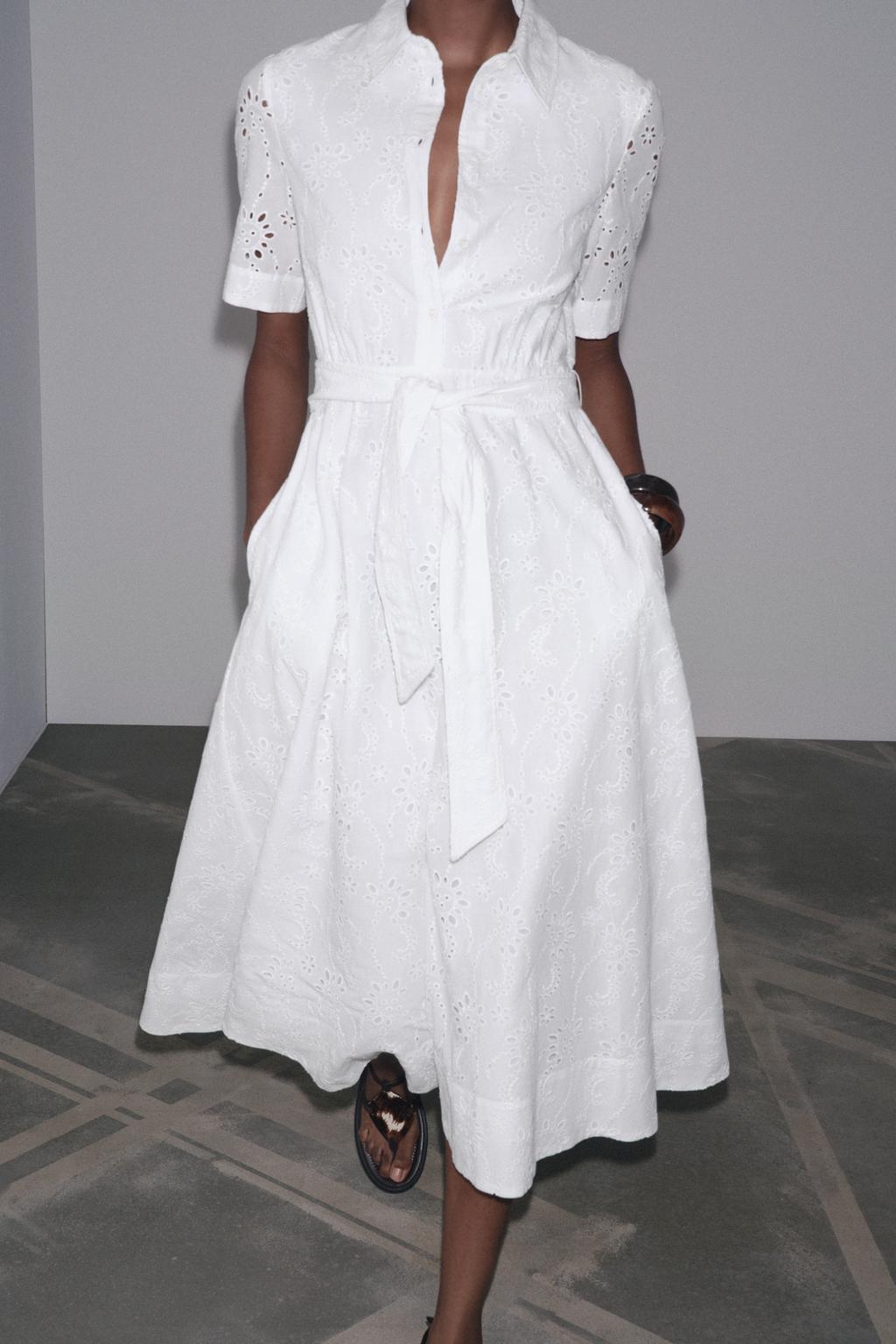 ПЛАТЬЕ-РУБАШКА С ВЫШИВКОЙ — ZW COLLECTION