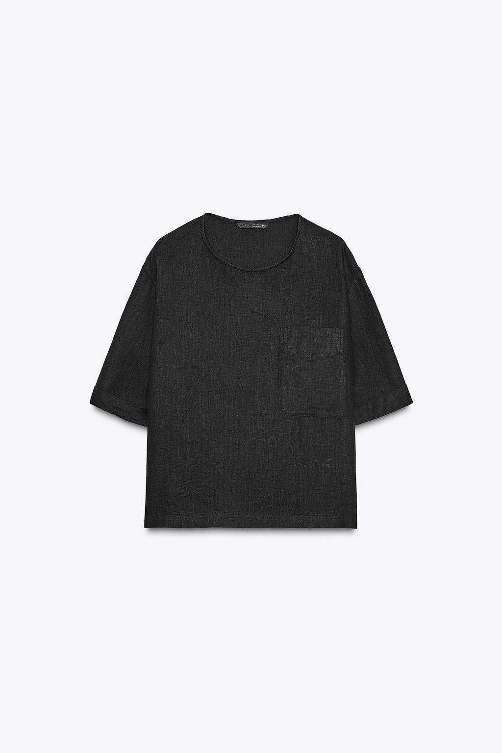 ТОП ИЗ ЛЬНА С КОРОТКИМИ РУКАВАМИ ZW COLLECTION