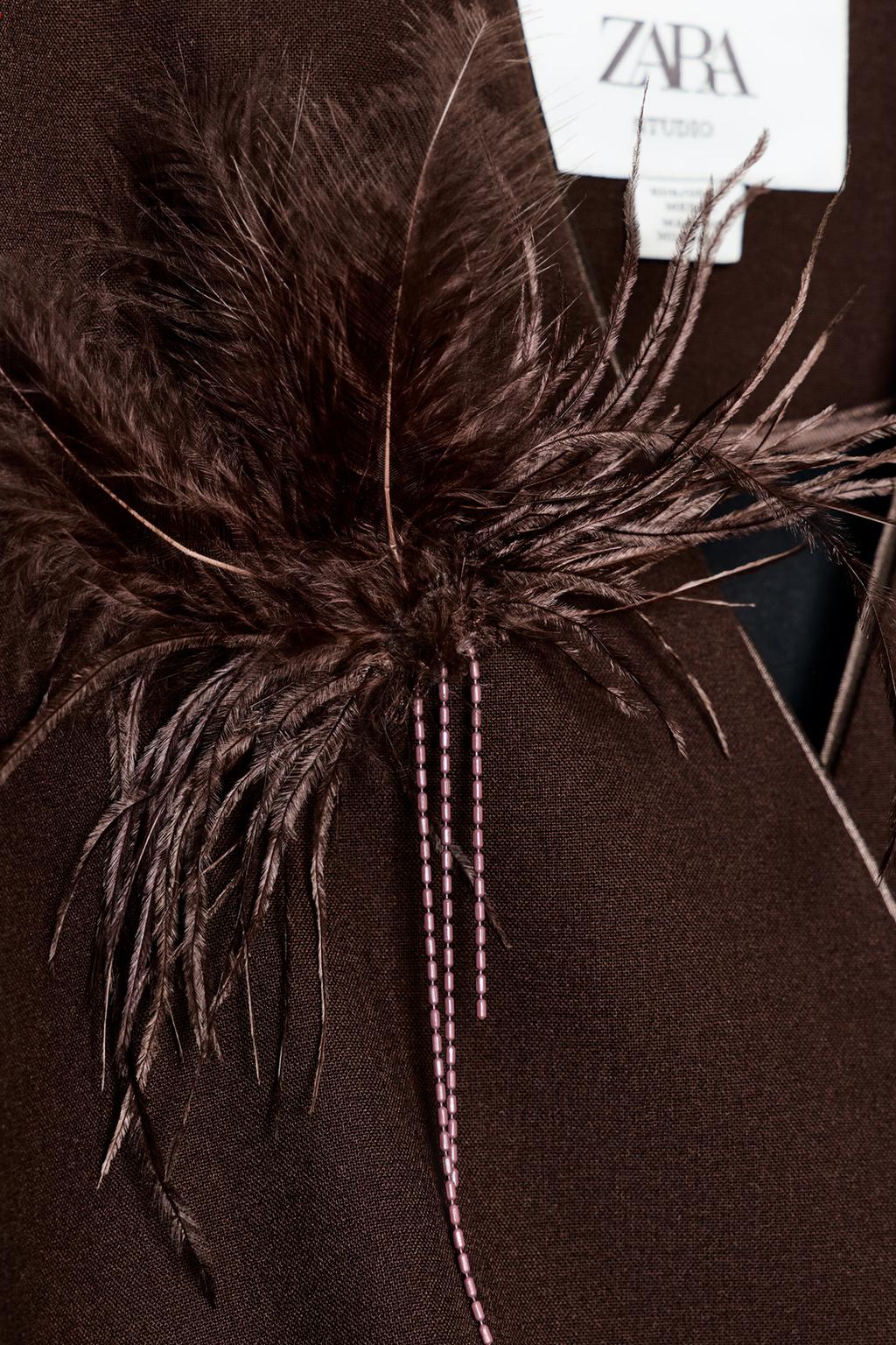 ДРАПИРОВАННАЯ РУБАШКА С ПЕРЬЯМИ LIMITED EDITION