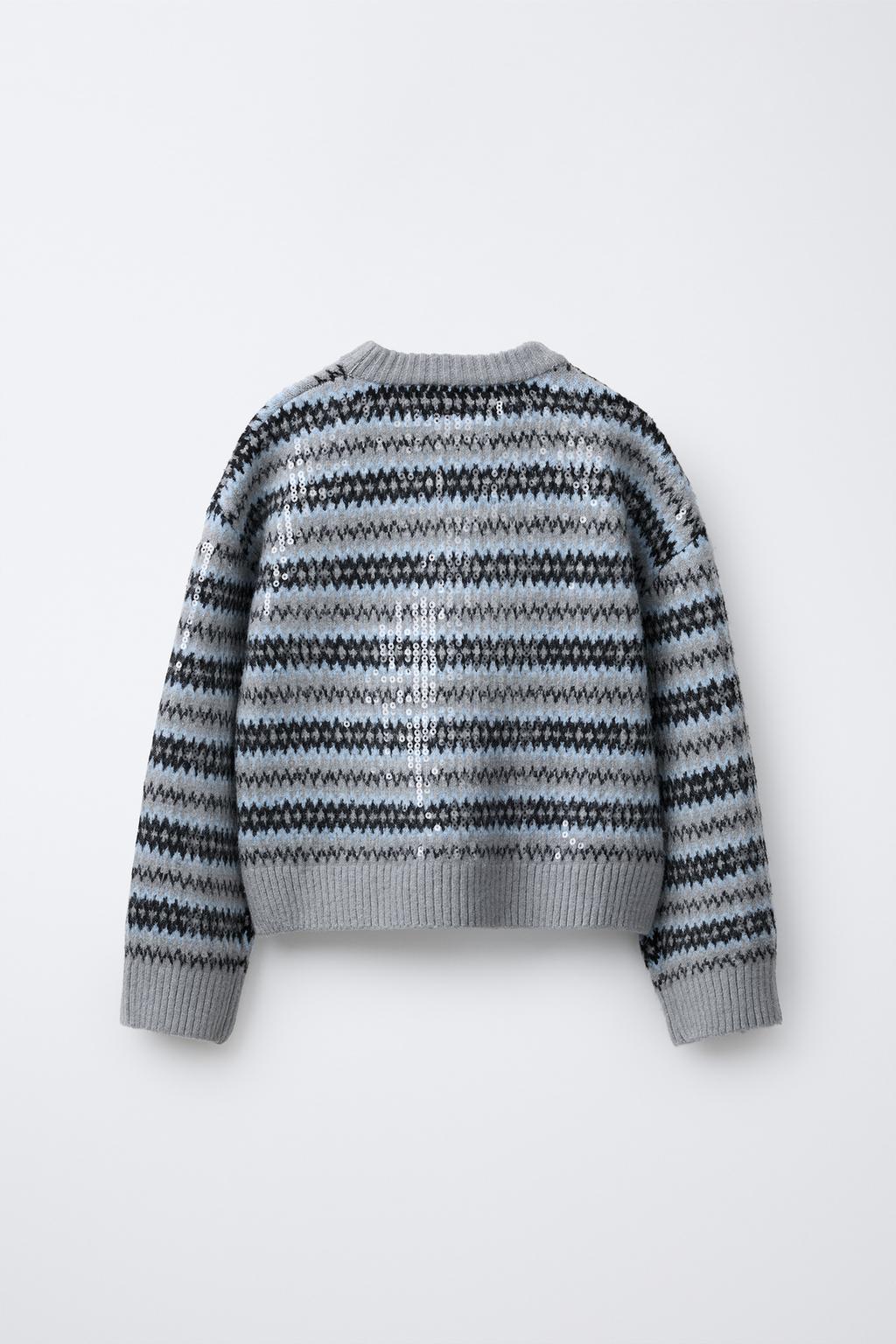 ЖАККАРДОВЫЙ СВИТЕР С ПАЙЕТКАМИ