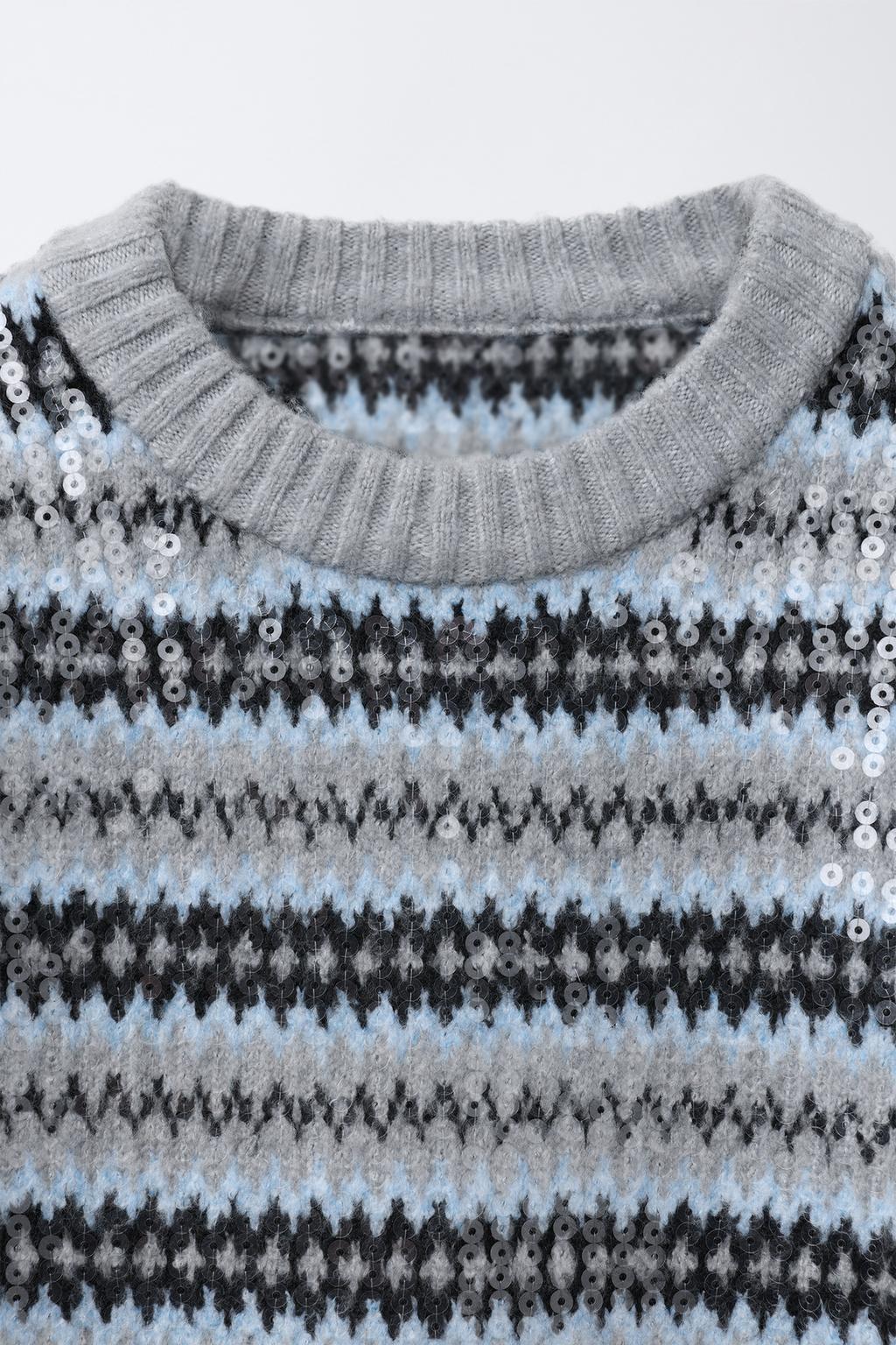 ЖАККАРДОВЫЙ СВИТЕР С ПАЙЕТКАМИ