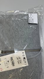Zara УКОРОЧЕННАЯ ТОЛСТОВКА ИЗ ТКАНИ С МЕТАЛЛИЗИРОВАННОЙ НИТЬЮ Grey marl | 6050/014/803