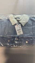 Zara ДЖИНСОВАЯ КУРТКА С ИСКУССТВЕННОЙ ОВЧИНОЙ Faded blue | 4302/770/428