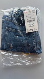 Zara Джинсы широкого кроя с вышивкой mickey mouse and friends © disney Mid-blue | 4441/665/427