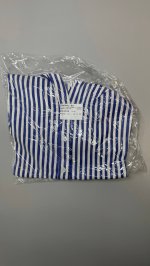 Zara РУБАШКА ИЗ ПОПЛИНА В ПОЛОСКУ С ШИРОКИМИ РУКАВАМИ Blue/White | 7997/100/044