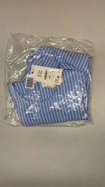 Zara РУБАШКА В ПОЛОСКУ С МУЛЬТИПОЗИЦИОННЫМ ПЛАТКОМ ZW COLLECTION White / Sky blue | 8854/889/058