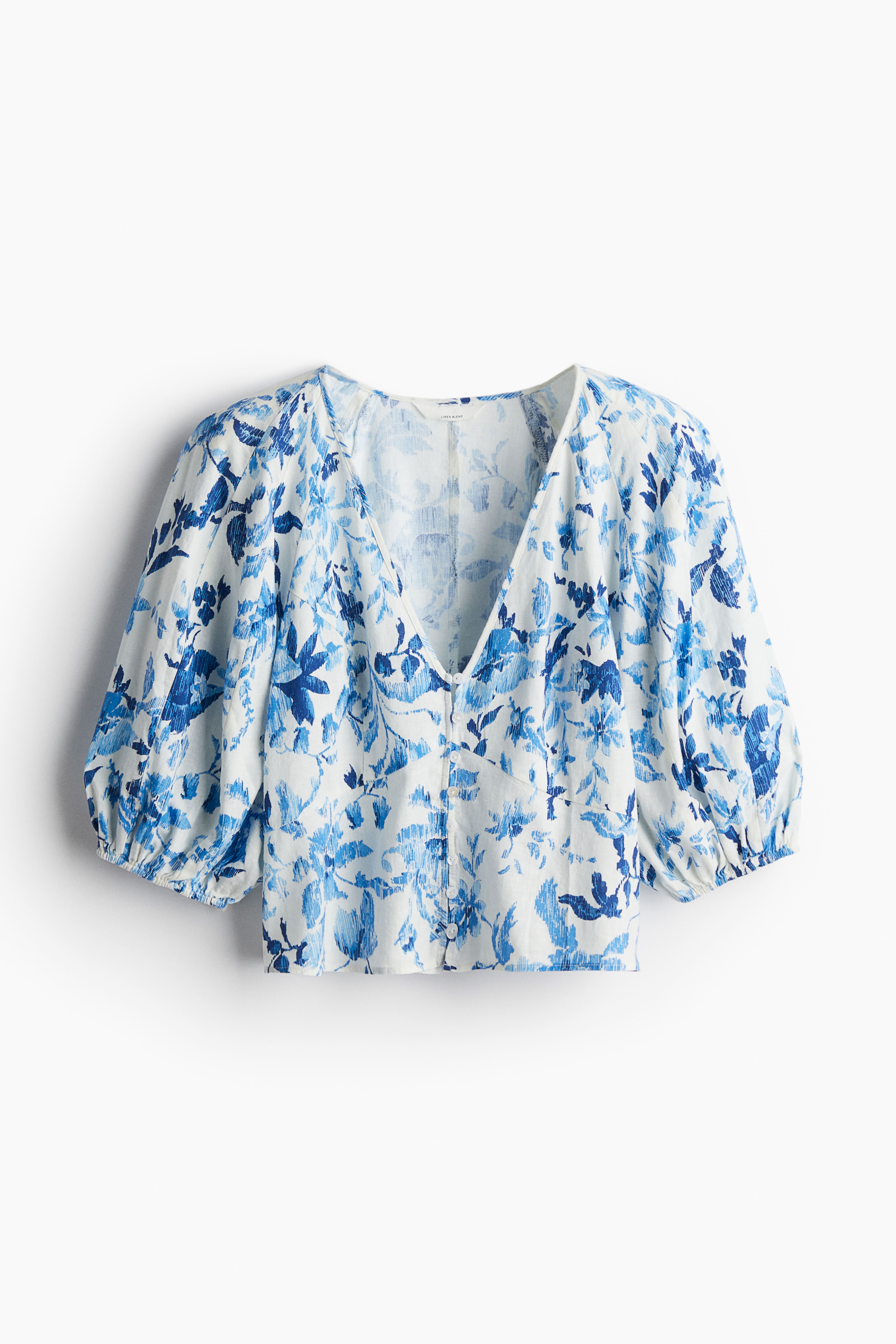 Блуза из смесового льна h&m