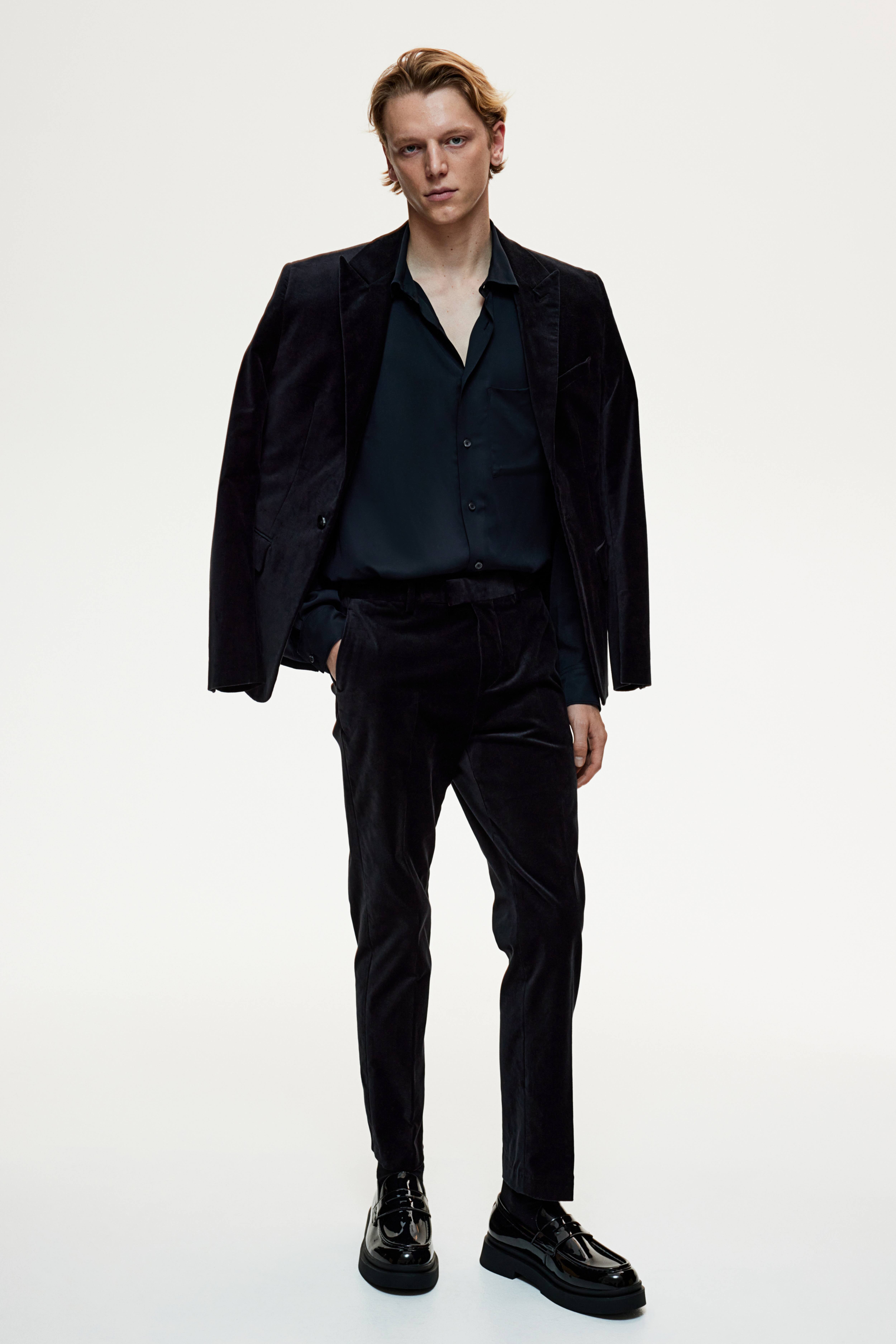 Узкий пиджак из мягкого бархата slim fit