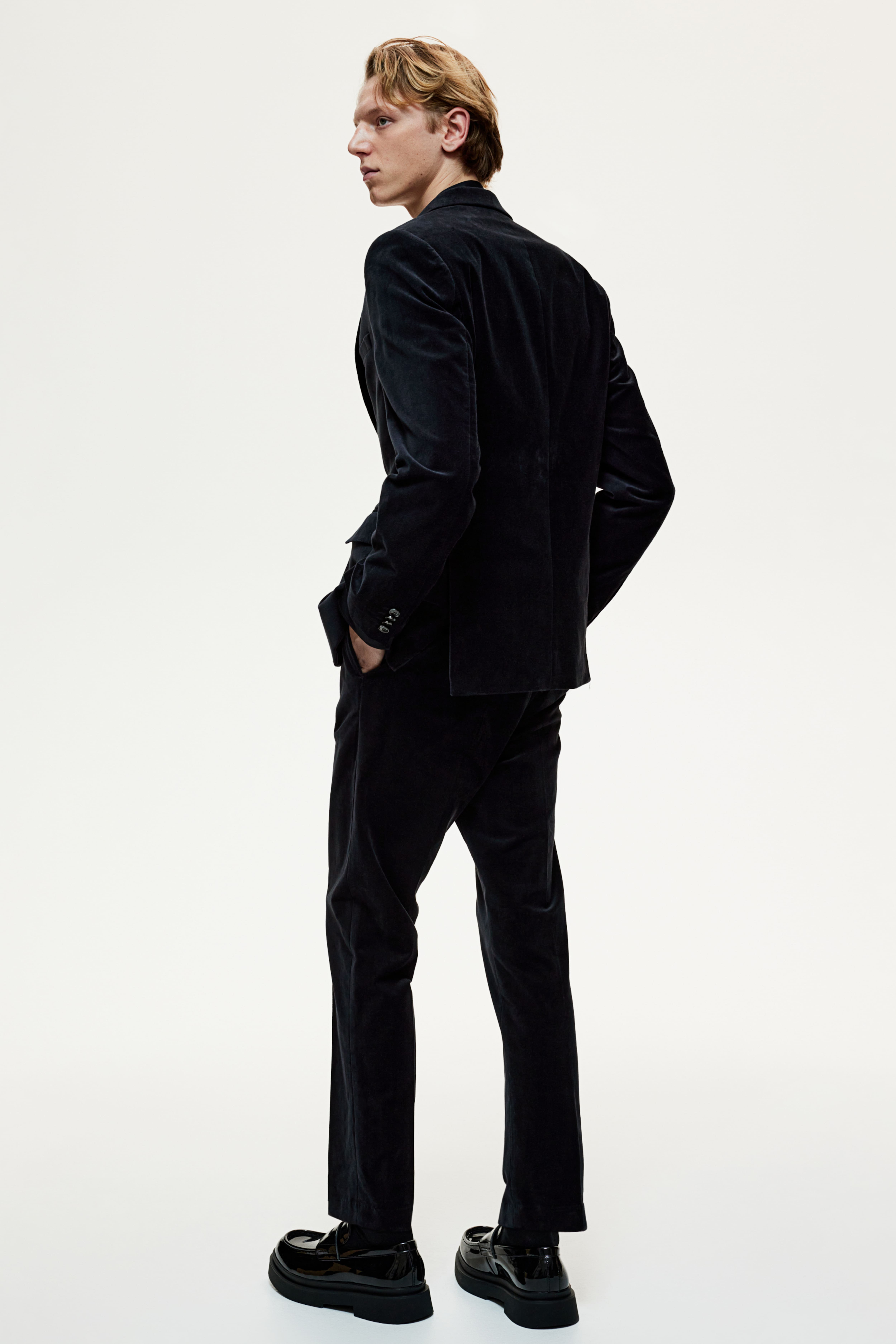 Узкий пиджак из мягкого бархата slim fit