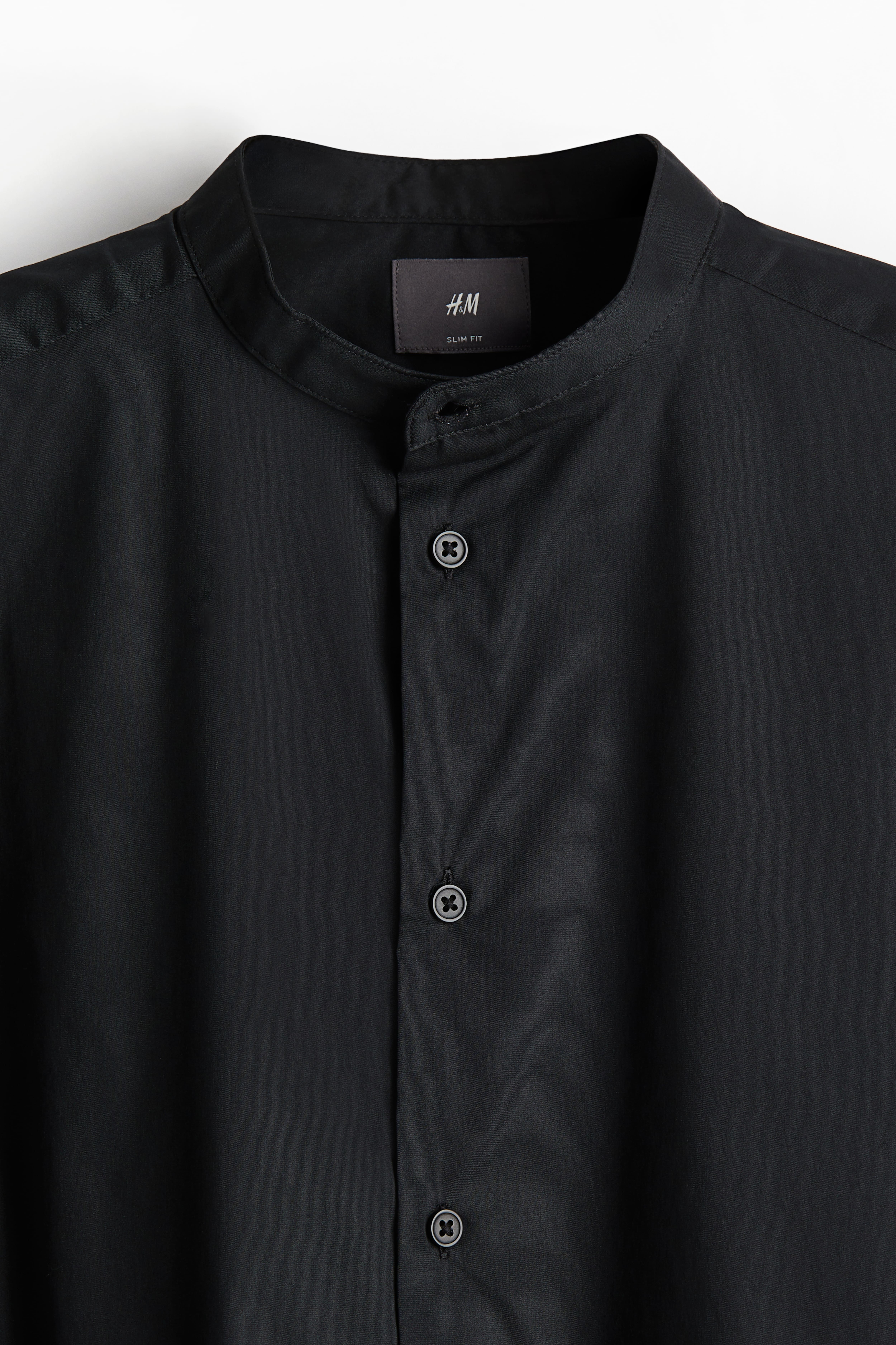 Рубашка mandarin slim fit из трикотажа с эластаном