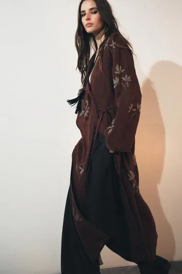 Льняное кимоно с вышивкой — ZW COLLECTION