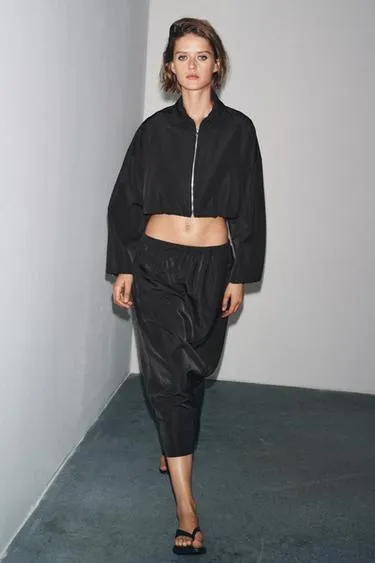 Юбка-миди с эффектом технической ткани ZW COLLECTION