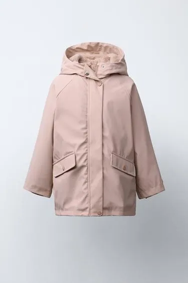 Прорезиненная куртка с эффектом меха WATER REPELLENT