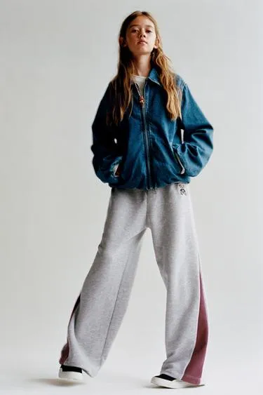 Брюки WIDE LEG с вышитым медведем