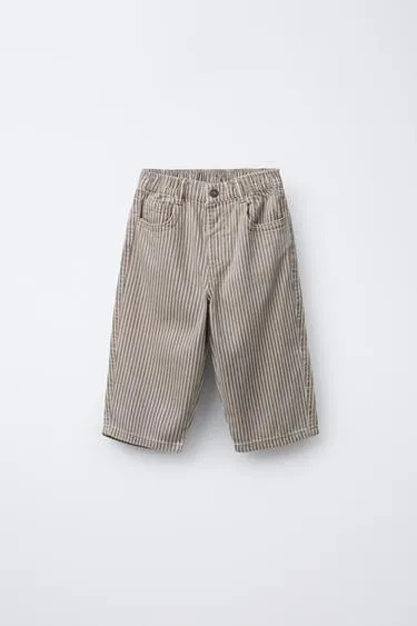 Брюки BAGGY в полоску из твила