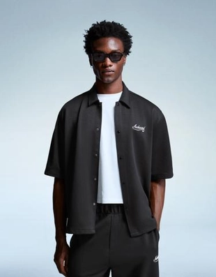 Zara Рубашка с короткими рукавами и вышивкой