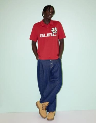 Zara Поло с короткими рукавами и принтом GURU купить с доставкой.