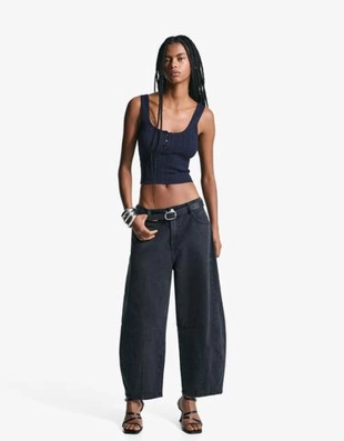 Zara Топ на бретелях с узором «косы»