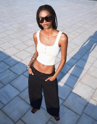 Zara Топ на бретелях с узором «косы»